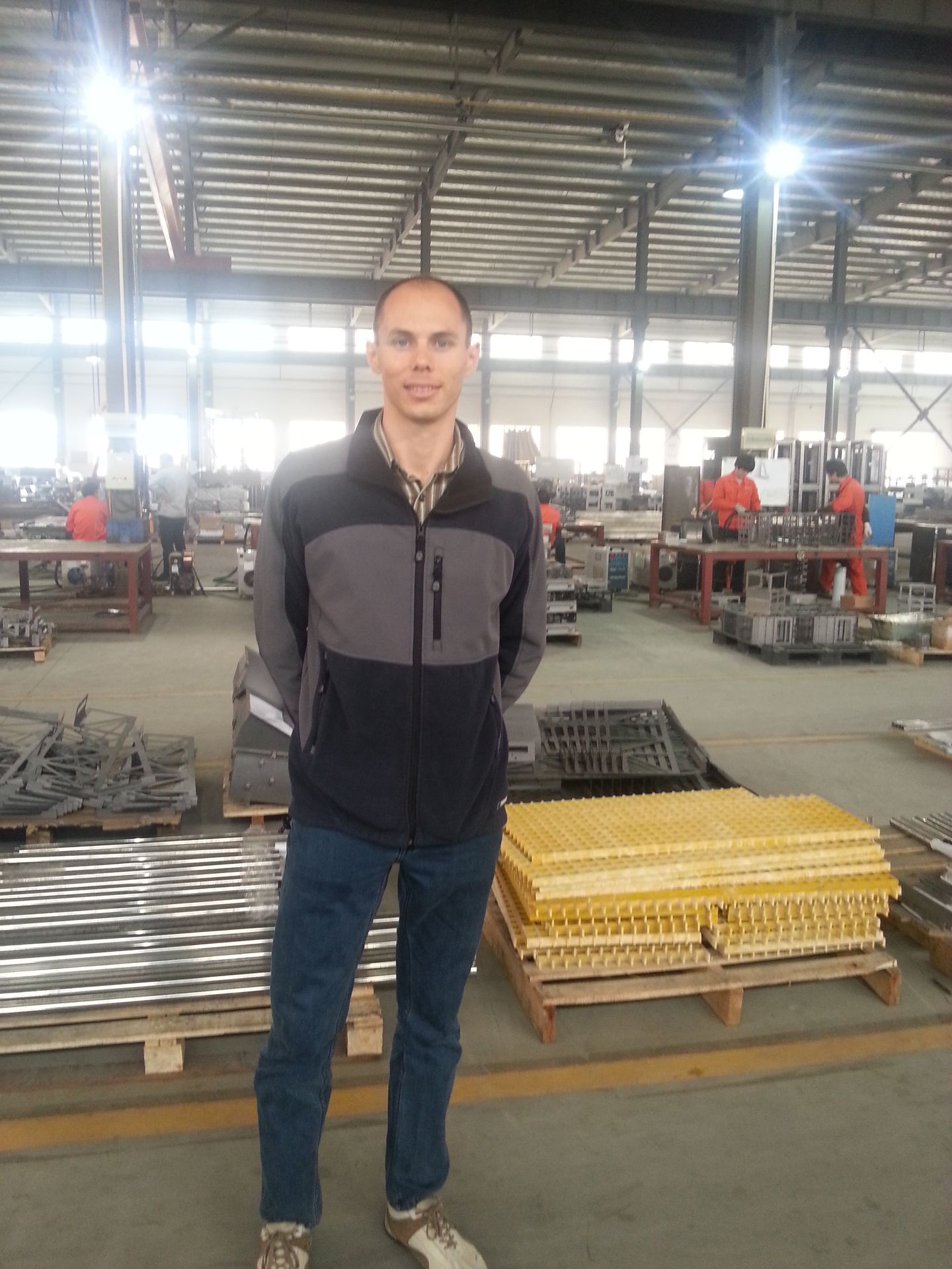 Evan in China setting up a Chicken Caravan warehouse