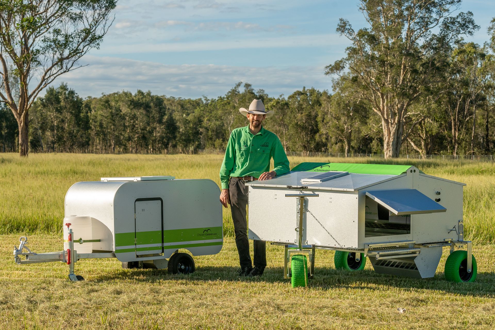 Daniel with the Chicken Caravan 10 and Chicken Caravan 30